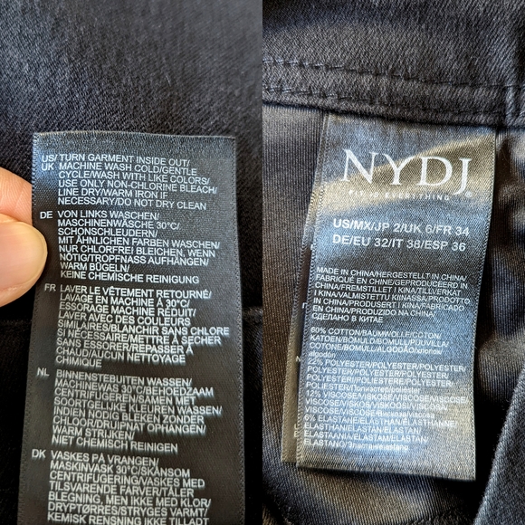 NYDJ Curves 360 Black Studded Shaping Slim Straight Ankle Length Jeans Size 2 - Picture 11 of 12
